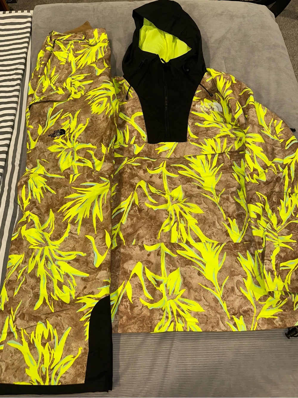 The North Face Neon Yellow Floral Anorak Jacket